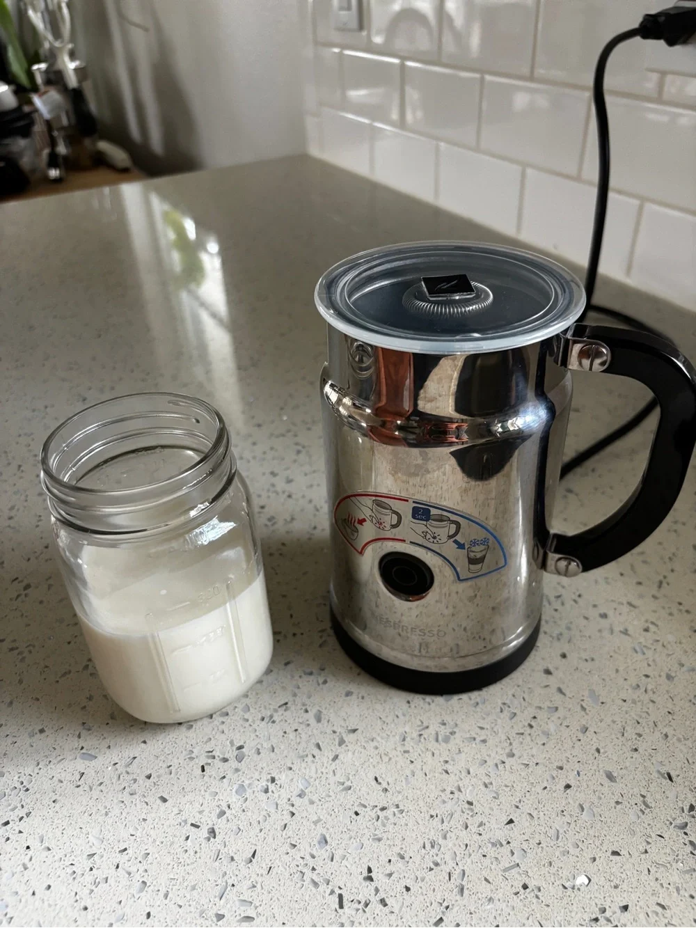 Nespresso  Aeroccino Plus Stainless Steel Electric Milk Frother - Silver